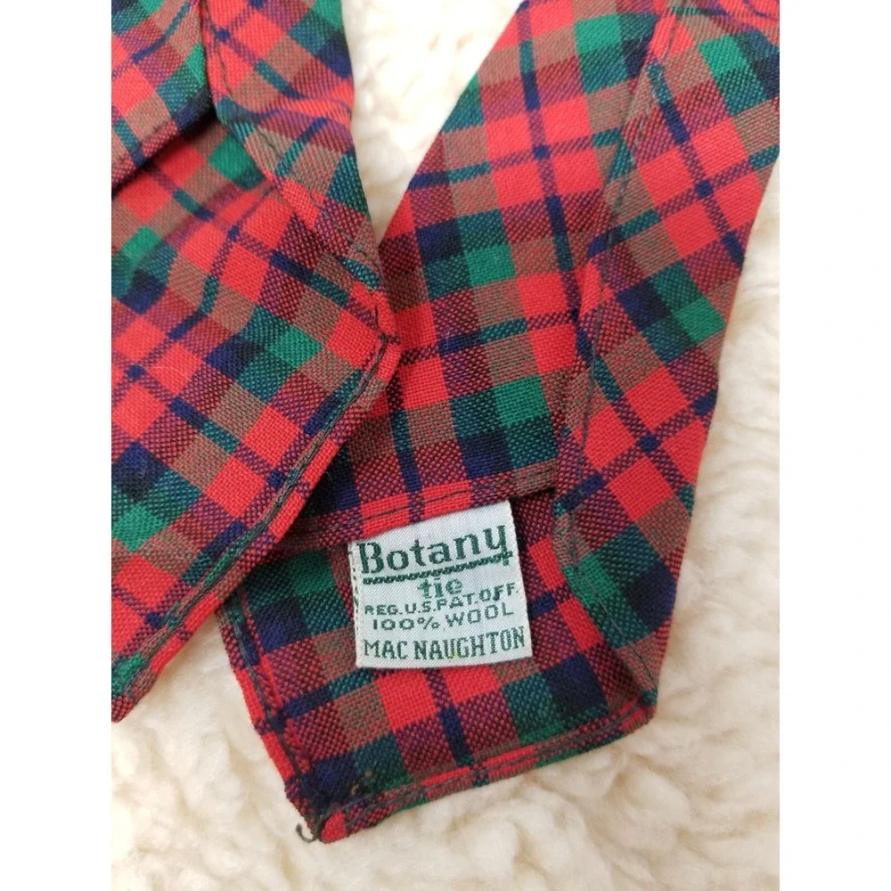 Botany Brand Tie‎ Mens Necktie Slim Narrow VTG 50s 60s Skinny Wool Tartan USA